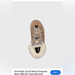 Sorel Kids' Tan and White Winter Boot